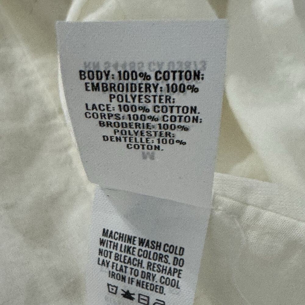NWT Aerie Eyelet Shift Mini Sundress Size M White Lined Adjustable Straps Ruffle - Picture 14 of 14